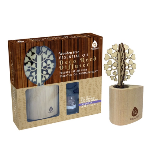 PURSONIC  3D Tree Reed Diffuser With 100% Pure Lavender Essential Oil