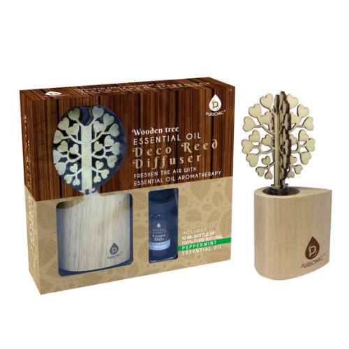 PURSONIC  3D Tree Reed Diffuser With 100% Pure Peppermint Essential Oil