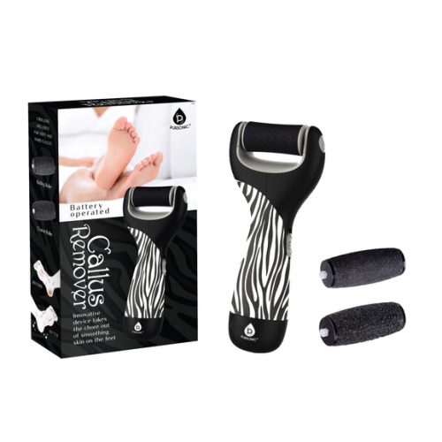 Pursonic Pedi Perfect Foot File Battery Operated Callus Remover Tool - Zebra