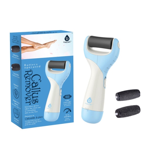 Pursonic Pedi Perfect Foot File Battery Operated Callus Remover Tool - Blue
