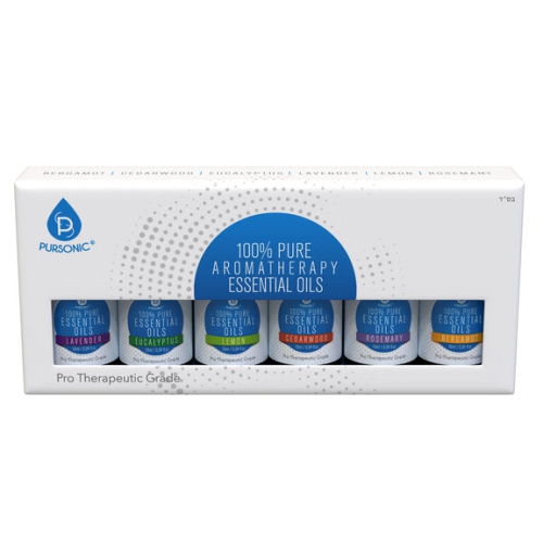 Pursonic 6 Pack of 100% Pure Essential Aromatherapy Oils