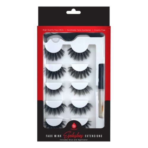 Pursonic Faux Mink Style False Eyelashes Extensions -5 Pack