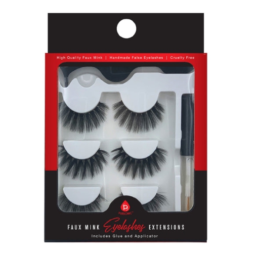 PURSONIC  Faux Mink Style False Eyelashes Extensions - 3 Pack