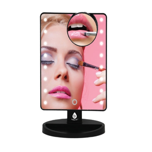 Pursonic LED Lighted Vanity Makeup Mirror Black