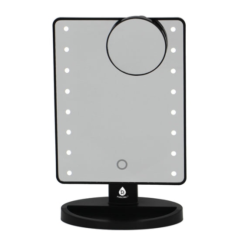 Pursonic LED Lighted Vanity Makeup Mirror Black