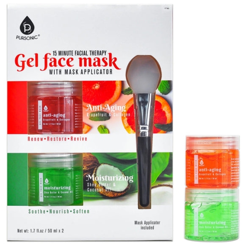 PURSONIC  2 Pack Facial Therapy Gel Face Mask With Mask Applicator