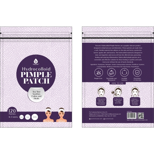 Pursonic Hydrocolloid Pimple Patch, 120-Count, Multi Size Acne Solution