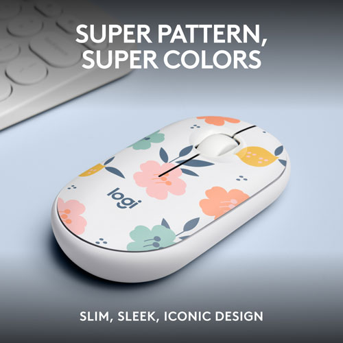 Souris sans fil à suivi optique de 1000 ppp M340 de Logitech - Bouquet de fleurs