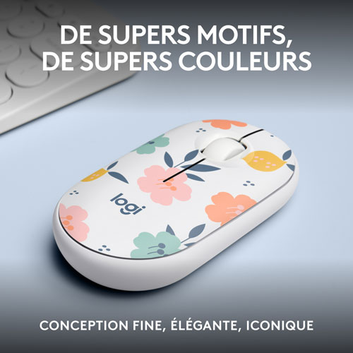Souris sans fil à suivi optique de 1000 ppp M340 de Logitech - Bouquet de fleurs
