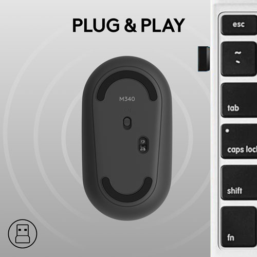 Souris de jeu optique sans fil de 1000 ppp M340 X LIGHTSPEED de Logitech - Taches