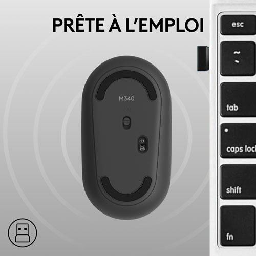 Souris de jeu optique sans fil de 1000 ppp M340 X LIGHTSPEED de Logitech - Taches