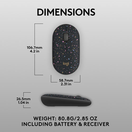 Souris de jeu optique sans fil de 1000 ppp M340 X LIGHTSPEED de Logitech - Taches