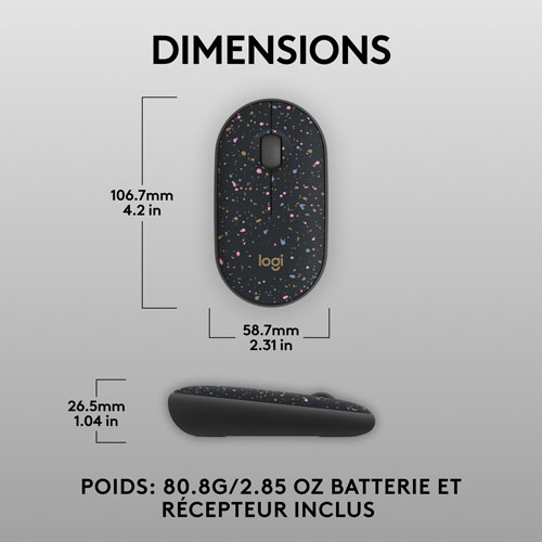 Souris de jeu optique sans fil de 1000 ppp M340 X LIGHTSPEED de Logitech - Taches