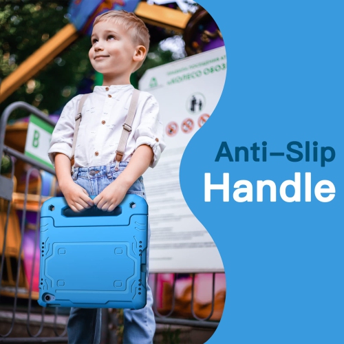 Kids Case for iPad 10 with Built-in Screen Protector, Shockproof Full-Body Handle Stand Tablet Protective Cover (Blue)