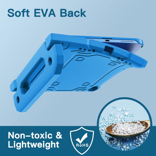 Kids Case for iPad 10 with Built-in Screen Protector, Shockproof Full-Body Handle Stand Tablet Protective Cover (Blue)