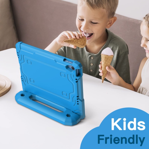 Kids Case for iPad 10 with Built-in Screen Protector, Shockproof Full-Body Handle Stand Tablet Protective Cover (Blue)