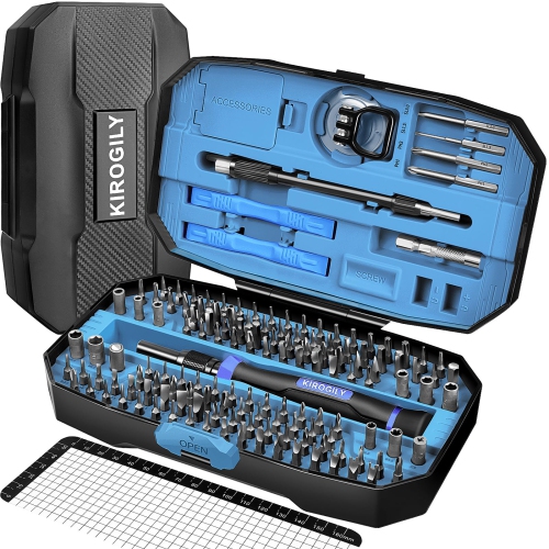 Jeu de petits tournevis 154-en-1, mini tournevis trousse d'outils de réparation magnétique pour appareils électroniques ordinateur portable MacBook i