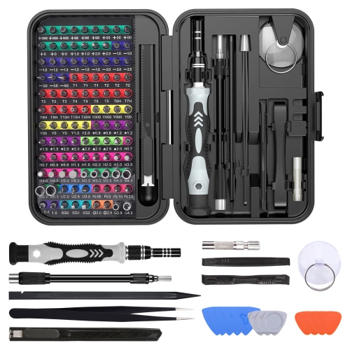 HLD  132 In 1 Magnetic Screwdriver Set Kit, Electronics Repair Screwdrivers Tool Kit w 108 Magnetic Drill Bits for Repair Phone, Watch, Switch