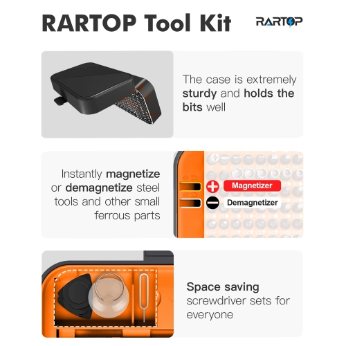 130 in 1 Precision Screwdriver Set RARTOP DIY Repair Tools Kit Torx Screwdriver Sets for Game Console Tablet PC MacBook Watches and Other Electronics…