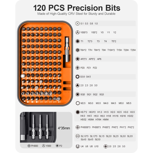 130 in 1 Precision Screwdriver Set RARTOP DIY Repair Tools Kit Torx Screwdriver Sets for Game Console Tablet PC MacBook Watches and Other Electronics…