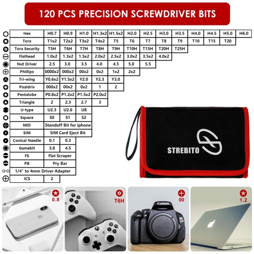 142-Piece Electronics Precision Screwdriver with 120 Bits Magnetic Repair Tool Kit for iPhone, MacBook, Coumputer, Laptop, Tablet, PS4, Xbox,