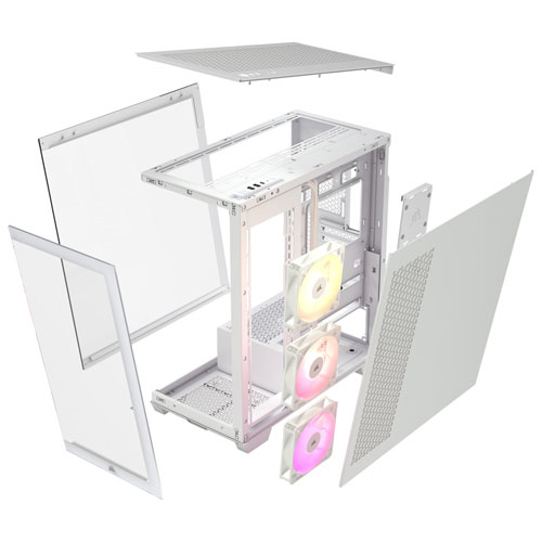 Tour d'ordinateur mi-hauteur ATX 3500X ARGB de Corsair - Blanc