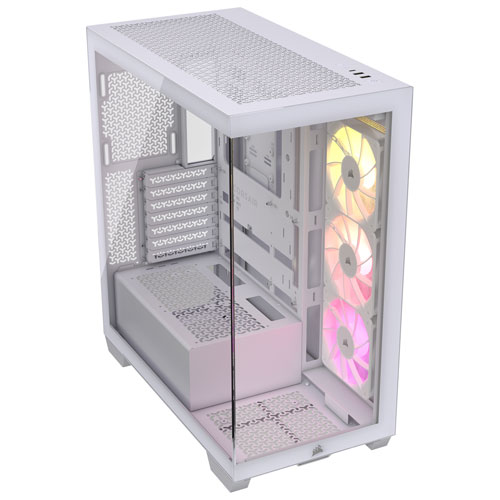 Tour d'ordinateur mi-hauteur ATX 3500X ARGB de Corsair - Blanc