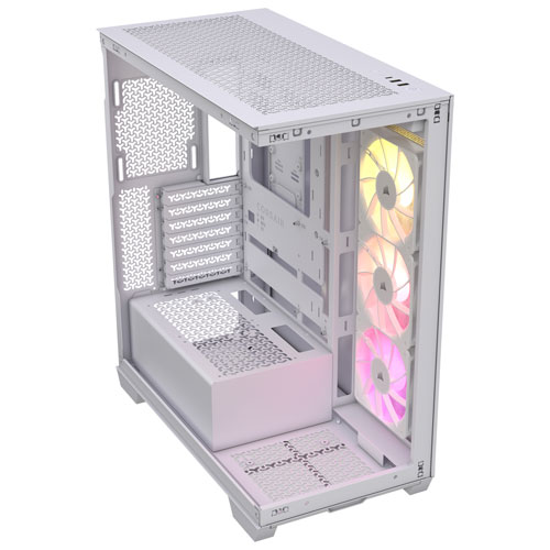 Tour d'ordinateur mi-hauteur ATX 3500X ARGB de Corsair - Blanc