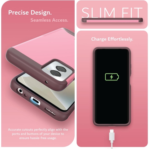 TUDIA Merge Motorola Moto G Power 5G 2024 Case Dual Layer - Smokey Pink