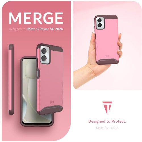 TUDIA Merge Motorola Moto G Power 5G 2024 Case Dual Layer - Smokey Pink