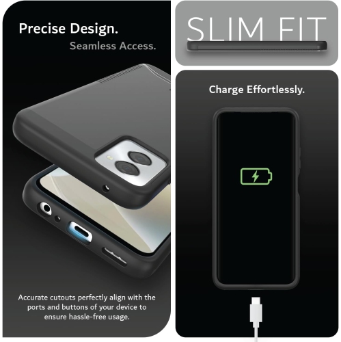 TUDIA Merge Motorola Moto G Power 5G 2024 Case Dual Layer - Matte Black