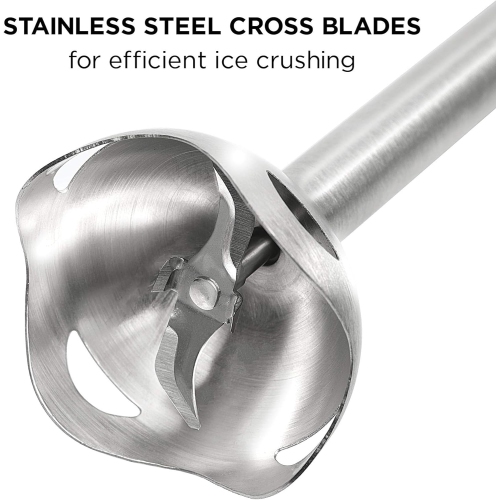 Chefman Immersion 300W Hand Blender with Stainless Steel Blades, Powerful Electric Ice Crushing 2-speed Control Handheld Food Mixer, Purées,