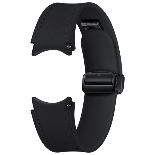 Refurbished Samsung D-Buckle Vegan Leather Strap for Galaxy Watch - Medium/Large - Black