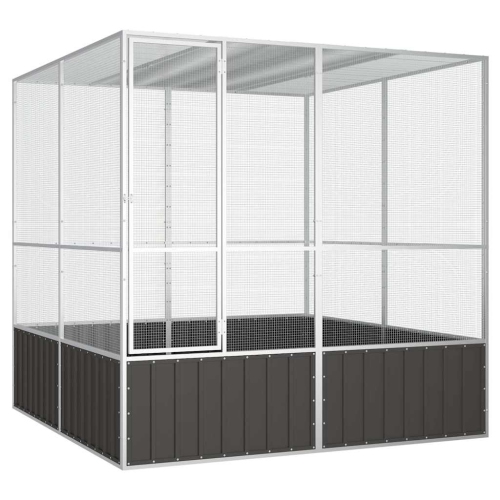 VIDAXL  Bird Cage Anthracite 213.5X217.5X211.5 Cm Galvanised Steel