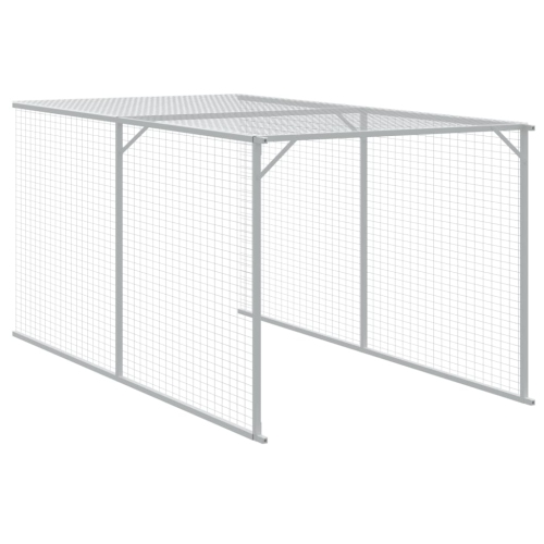 vidaXL Chicken Cage with Run Light Grey 110x405x110 cm Galvanised Steel