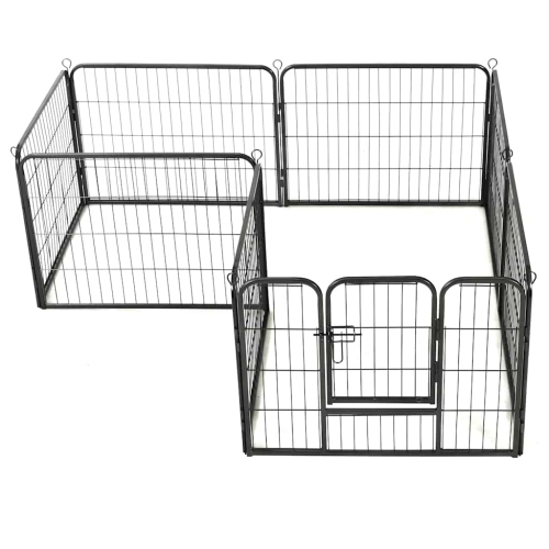 vidaXL Dog Playpen 8 Panels Steel 80x60 cm Black