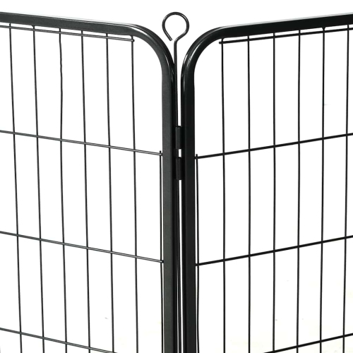 vidaXL Dog Playpen 8 Panels Steel 80x60 cm Black