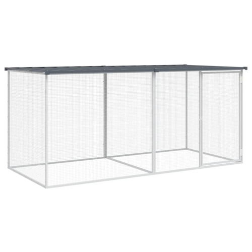 VIDAXL  Chicken Cage With Roof Anthracite 203X98X90 Cm Galvanised Steel