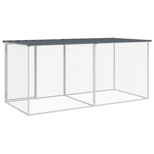 vidaXL Chicken Cage with Roof Anthracite 203x98x90 cm Galvanised Steel