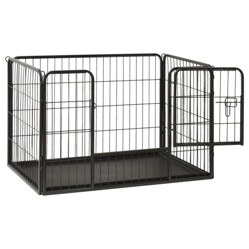 vidaXL Puppy Playpen Steel 91.5x59x61 cm
