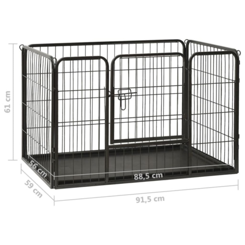 vidaXL Puppy Playpen Steel 91.5x59x61 cm