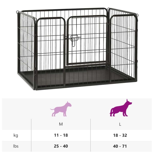 vidaXL Puppy Playpen Steel 91.5x59x61 cm