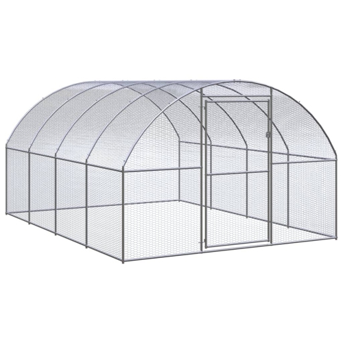 vidaXL Outdoor Chicken Coop 3x4x2 m Galvanised Steel