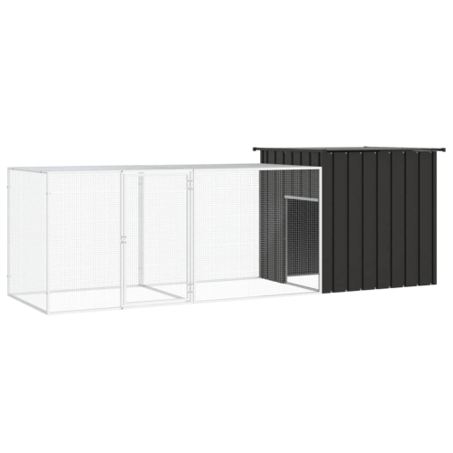 VIDAXL  Chicken Cage Anthracite 300X91X100 Cm Galvanised Steel