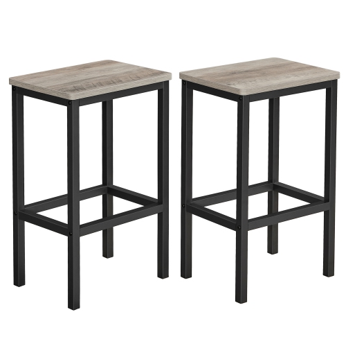 SONGMICS HOME  Bar Stools, Set Of 2 Bar Chairs, Kitchen Breakfast Bar Stools \w Footrest, Industrial In Living Room, Party Room, Greige And