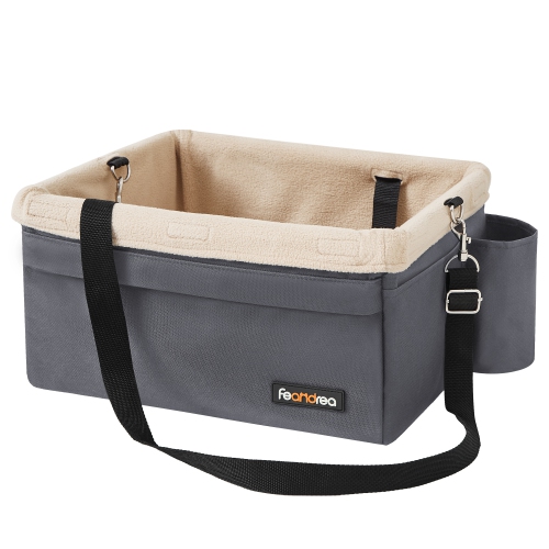 SONGMICS HOME Dog Car Seat Booster Seat for Small Pets up to 8.2kg with Adjustable Straps Removable Washable Liner 4 Pockets Gray and Beige MPBS042G01 Best Buy Canada