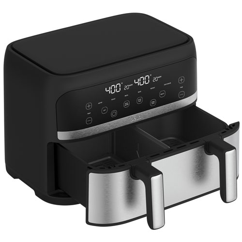 Friteuse à air chaud Pro Mini Trizone Flex de Bella avec céramique EverGood - 3,8 l (4 pte) - Acier inoxydable - Exclusivité de Best Buy
