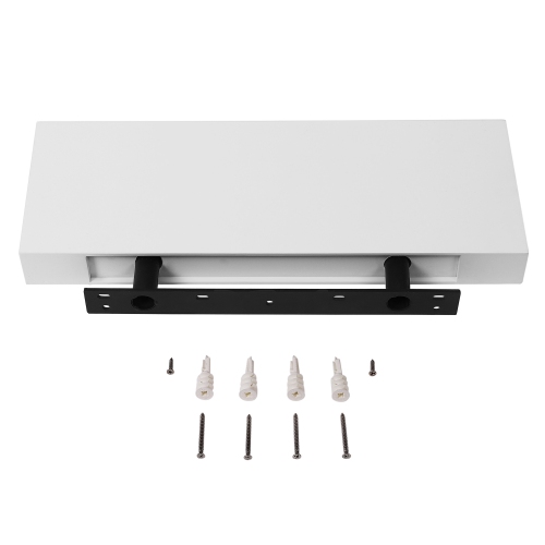 SONGMICS HOME Floating Shelf, Wall Shelf 15.7 Inches, with Metal Bracket for Easy Installation, Display Trinkets, Picture Frames, in The Living Room,