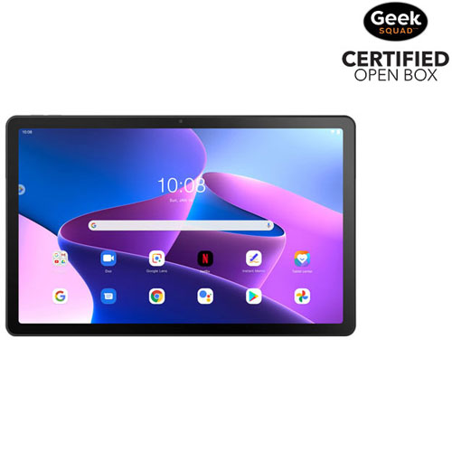 Boîte ouverte - Tablette 10 po 64 Go Android 12 Tab M10 de Lenovo à processeur octocoeur MediaTek Helio G88 avec étui - Gris tempête