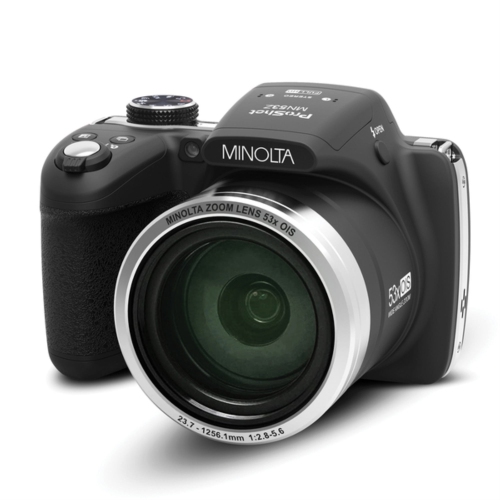 Minolta Pro Shot 16 Mega Pixel HD Digital Camera with 53x Optical Zoom, Full 1080p HD Video & 16GB SD Card, MN53Z, Black